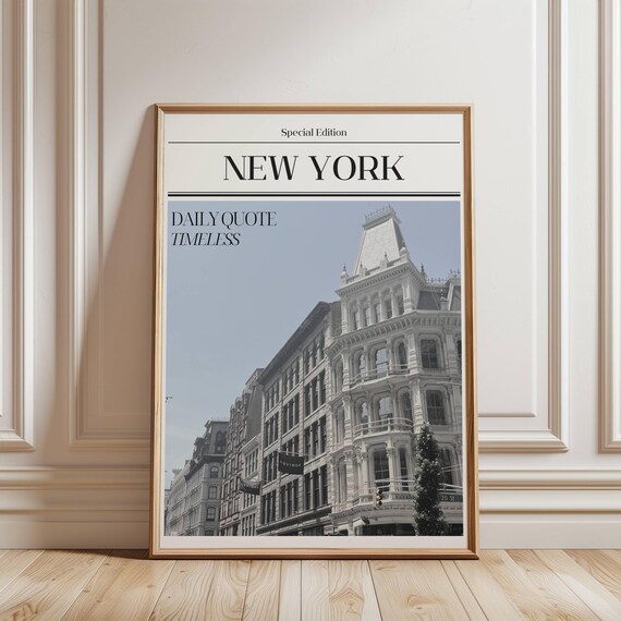 New York City Architecture Print Minimalist Black White Soho Decor