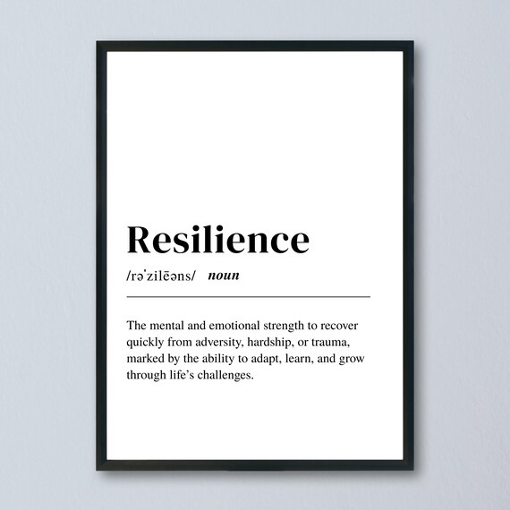 Resilience Definition Minimalist Typography Inspirational Poster