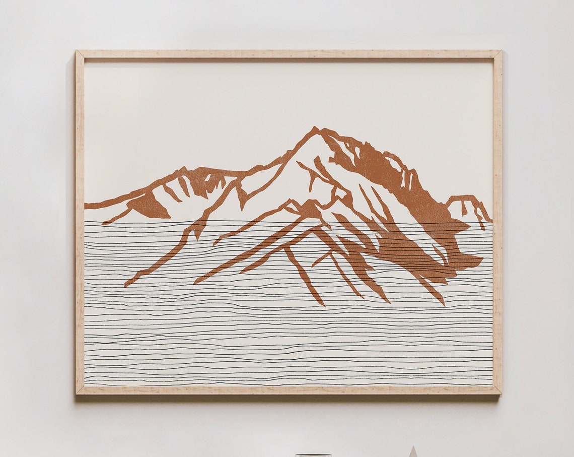 Mount Williamson Sierra Nevada Outline Minimalist Travel Poster