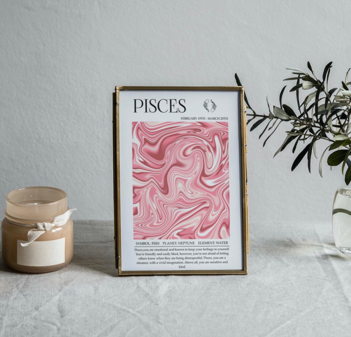 Pisces Zodiac Astrology Print, Horoscope Birthday Gift - Image 4