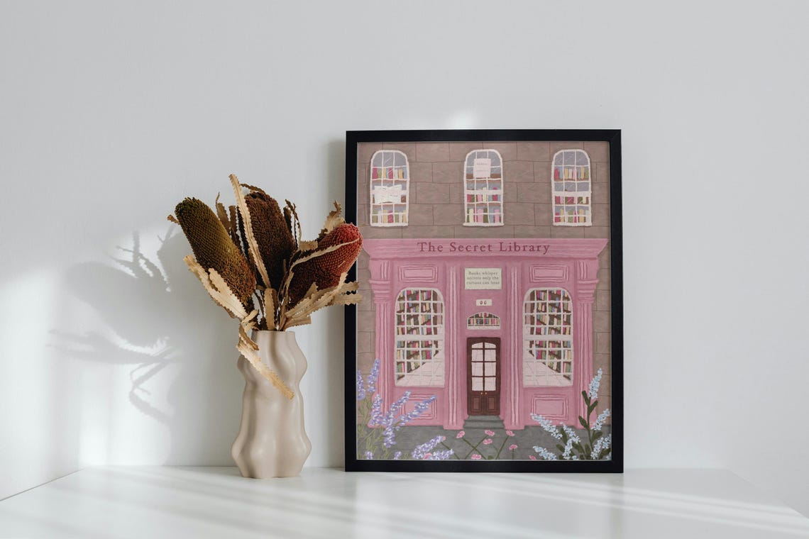 Book Store Floral Art Print, Bookshop Decor - Image 3