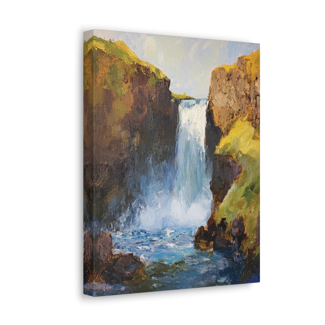 Waterfall Print Waterfall Painting Nature Wall Art Impressionist Landscape Print Rustic Farmhouse Decor Landscape River Artwork - Image 4