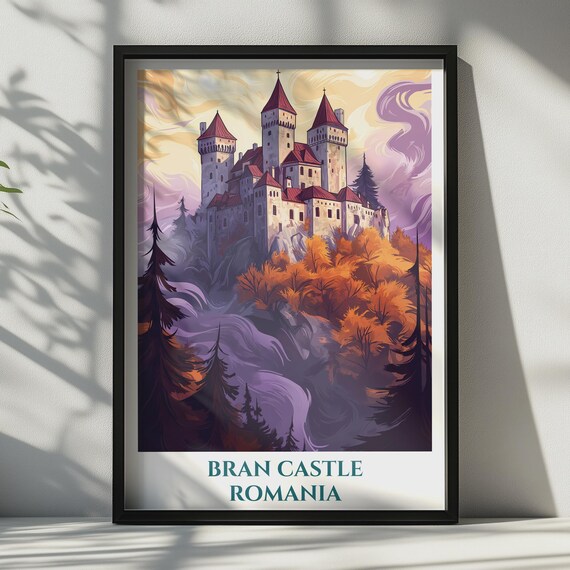 Bran Castle Romania Travel Poster, Transylvania