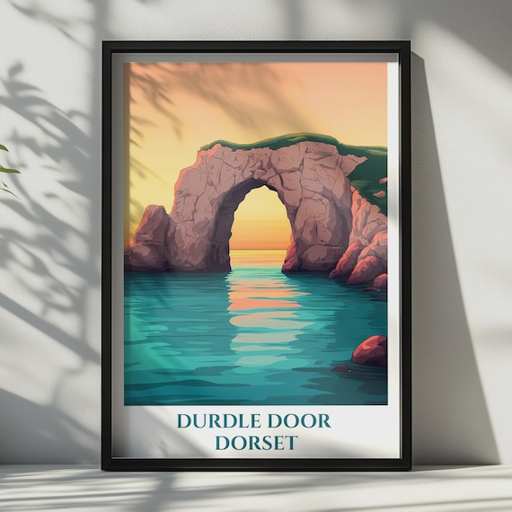 Durdle Door Dorset Print Jurassic Coast Wall Art Travel Poster Coastal Decor