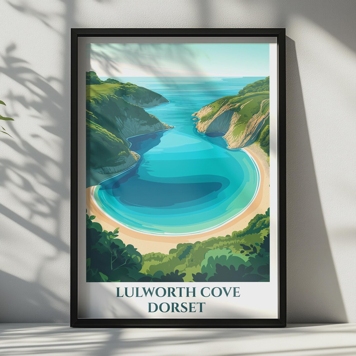 Lulworth Cove Dorset Jurassic Coast Turquoise Cove Vintage Travel Poster