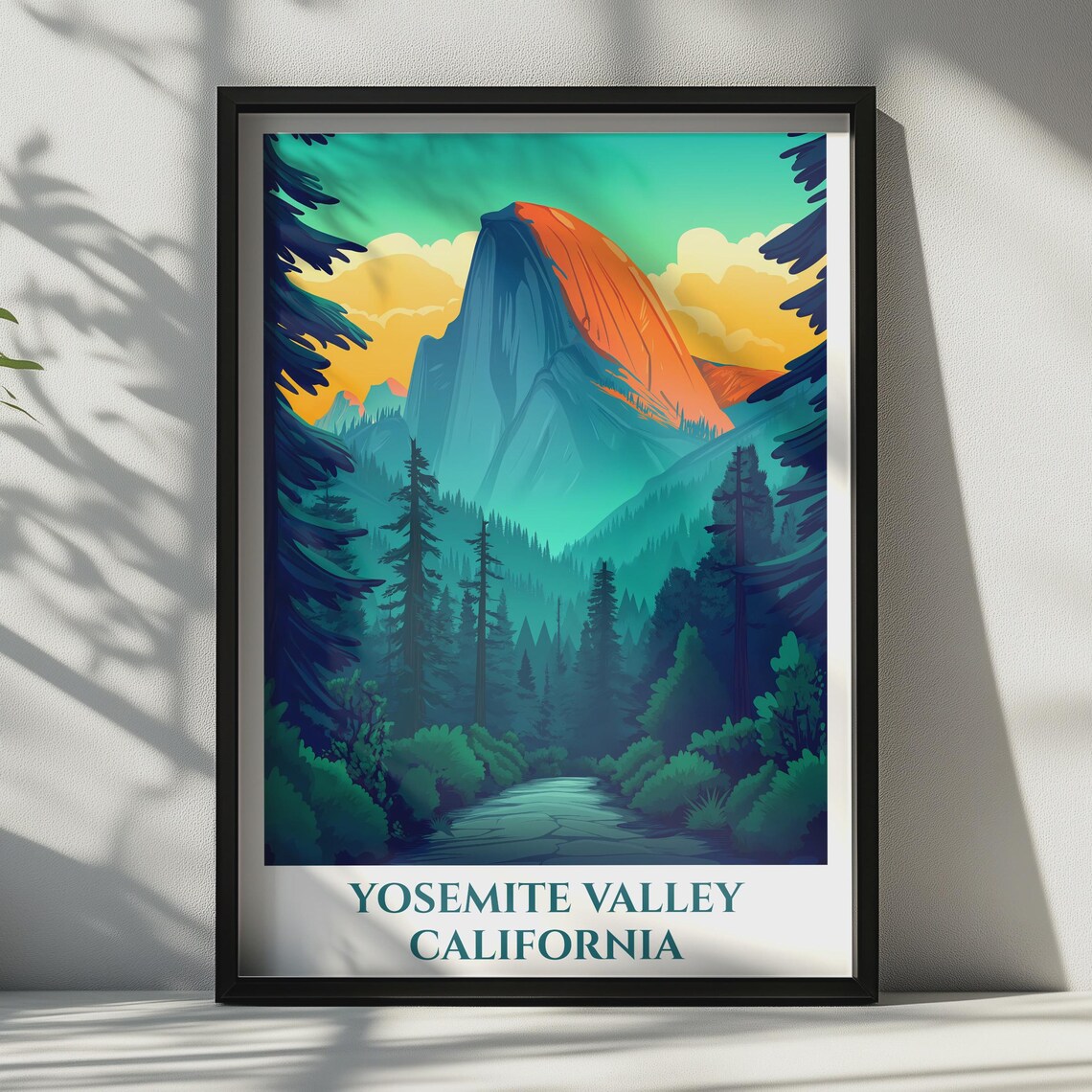 Yosemite Valley California Half Dome National Park Vintage Travel Poster