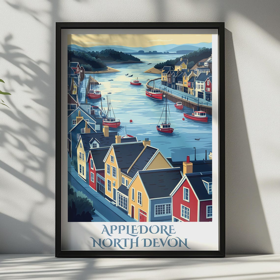 Appledore North Devon Harbour Colorful Boats Coastal Travel Wall Art