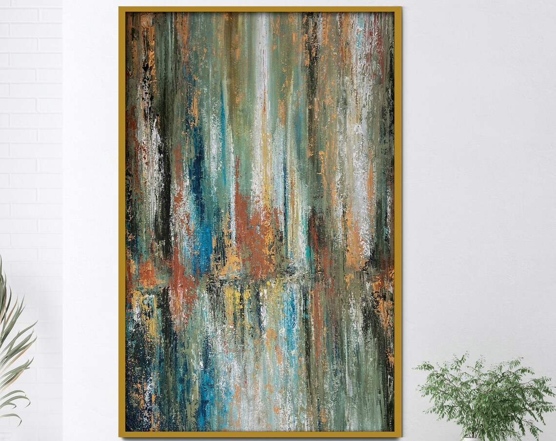 Brush Strokes Abstract Painting, Neutral Modern Art Print