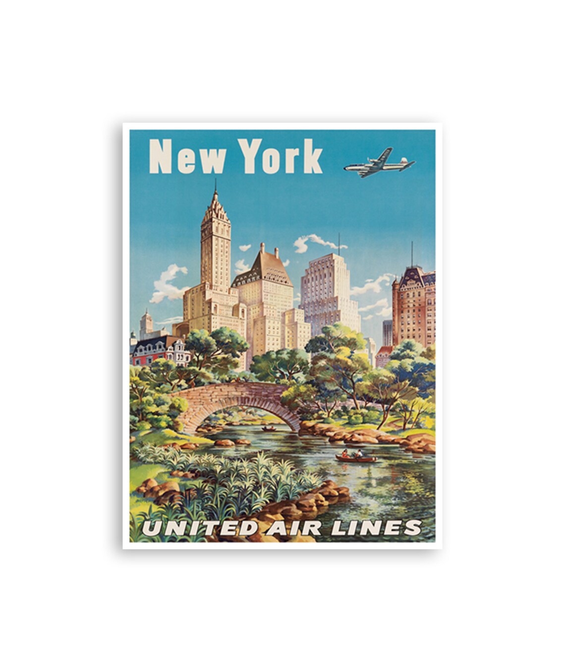 Vintage New York Travel Poster, NY Decor Print