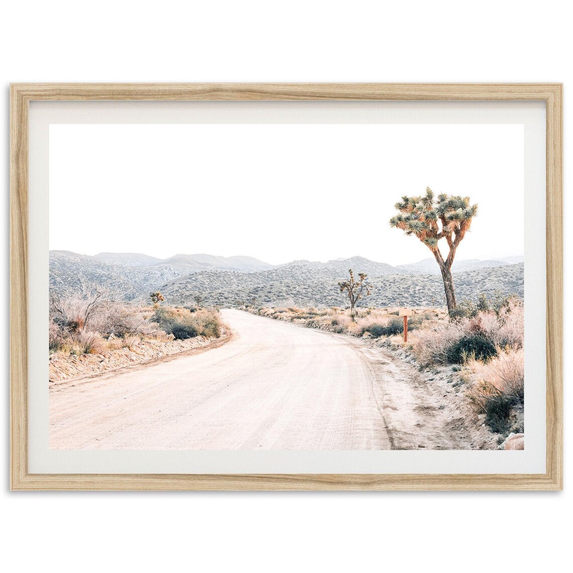 Winding Dirt Road Through Joshua Tree Desert Hills Photograph Poster
