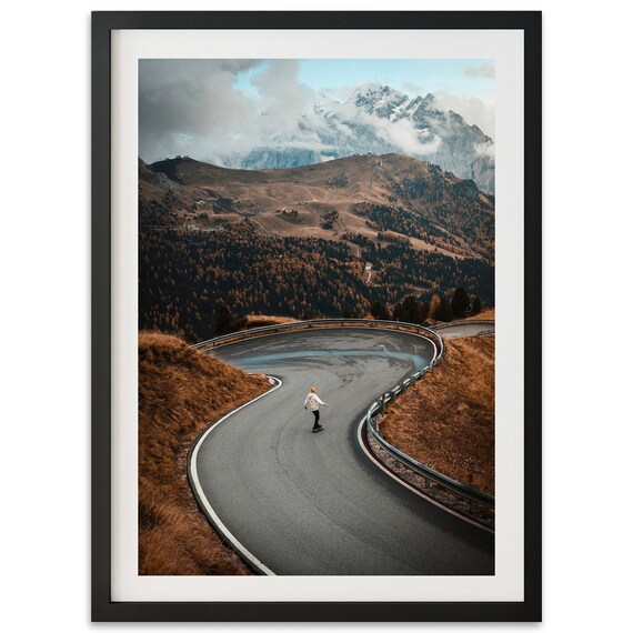 Mountain Skating Photography Print, Adventure Landscape