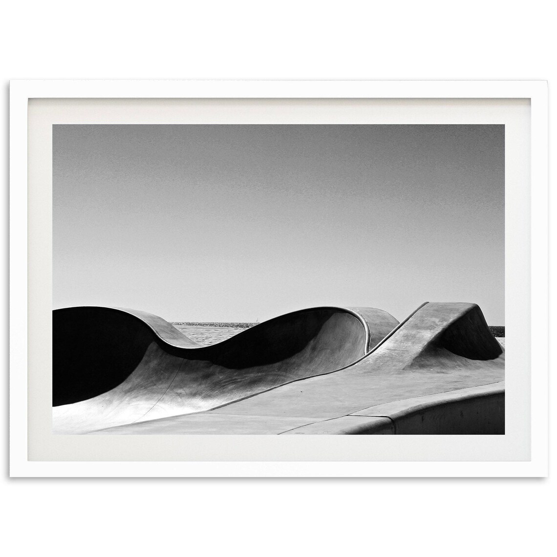 Venice Beach Skate Park Black-And-White Travel Poster