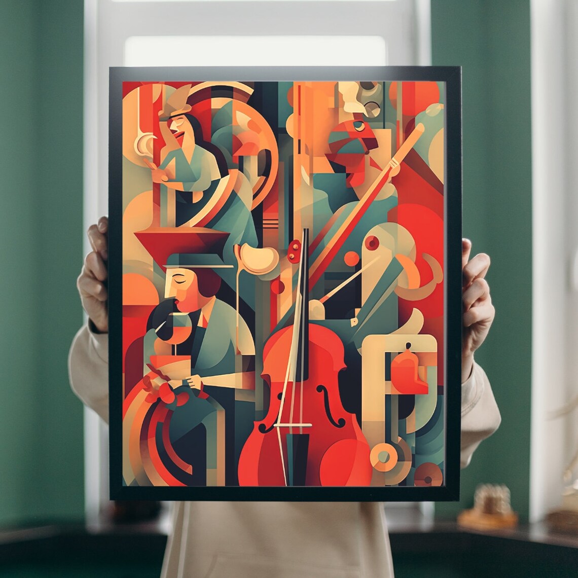 Abstract Guitar Art Print, Modern Minimalist Decor