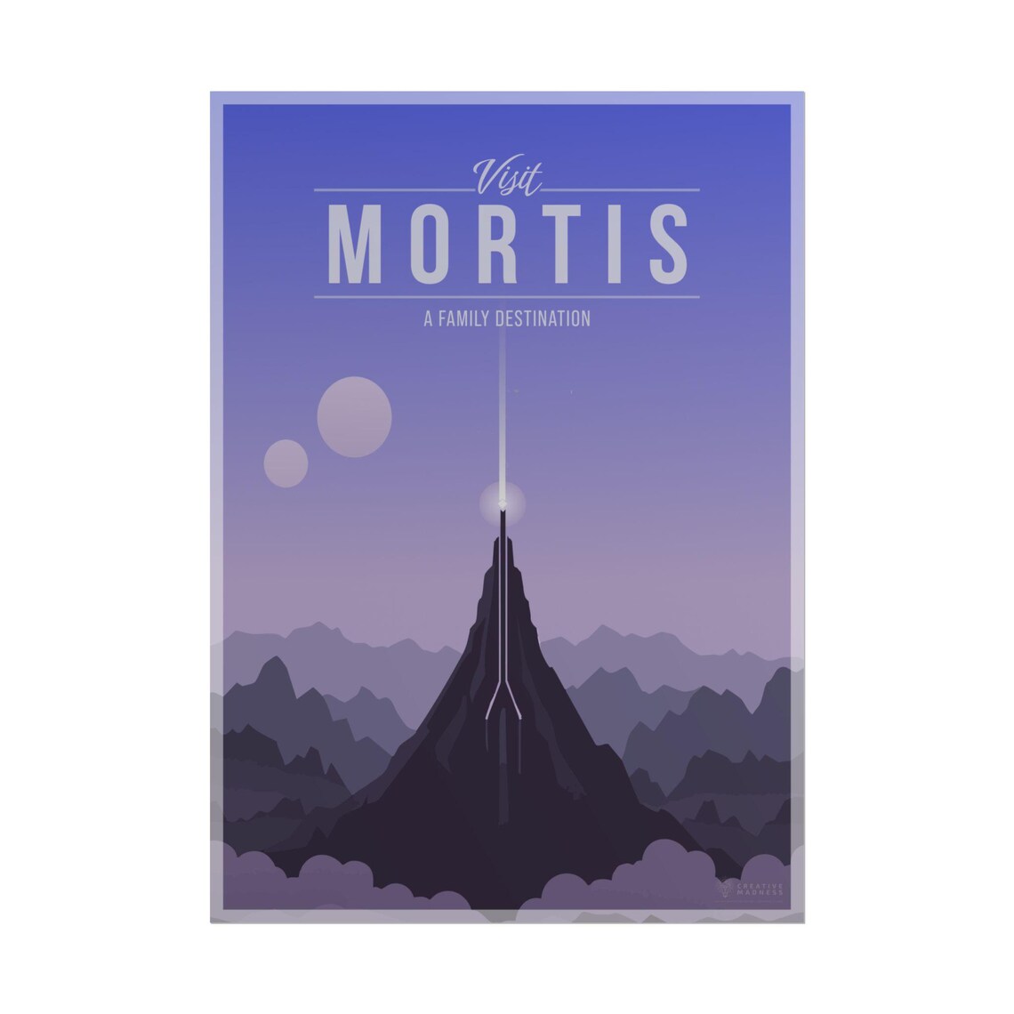 Mortis Galactic Travel Poster, Scenic Sci-Fi Art Print