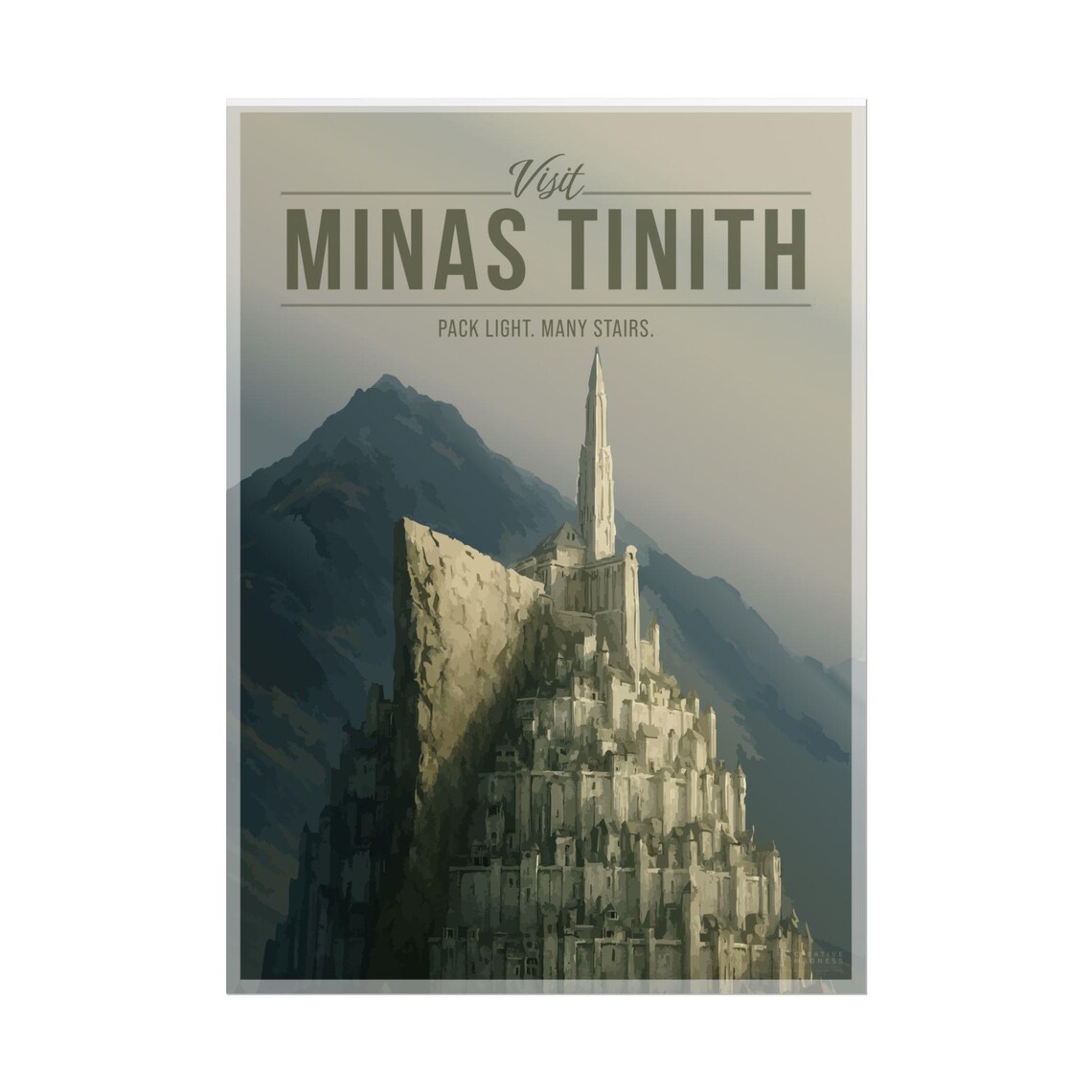 Visit Minas Tirith Lord Of The Rings White City Travel Poster