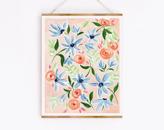 Azure Florals, Sabina Fenn Watercolor Art Print