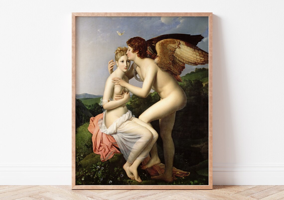 Cupid And Psyche Art Print, Romantic Wall Decor