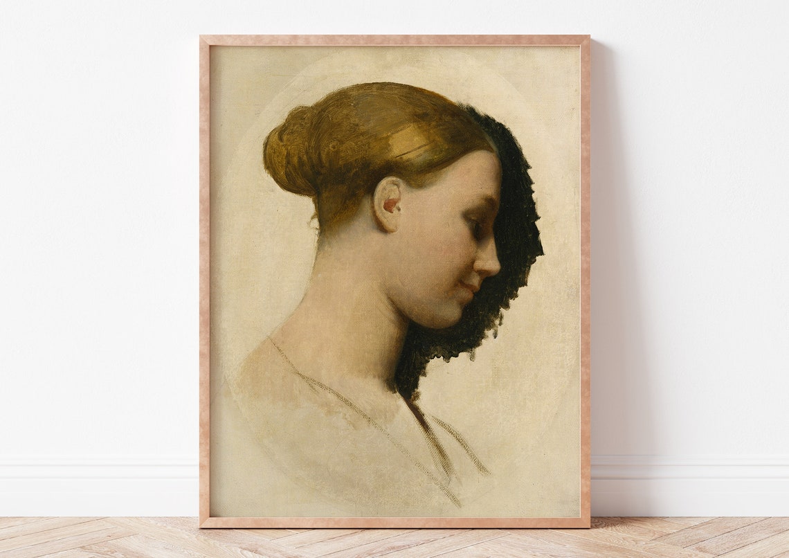 Ingres Madame Edmond Cave Profile Portrait Neoclassical Art Poster