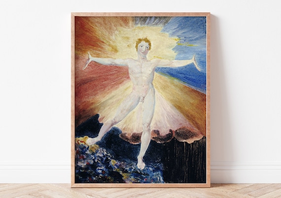 William Blake Albion Rose 1794 Romantic Visionary Sunrise Vintage Poster