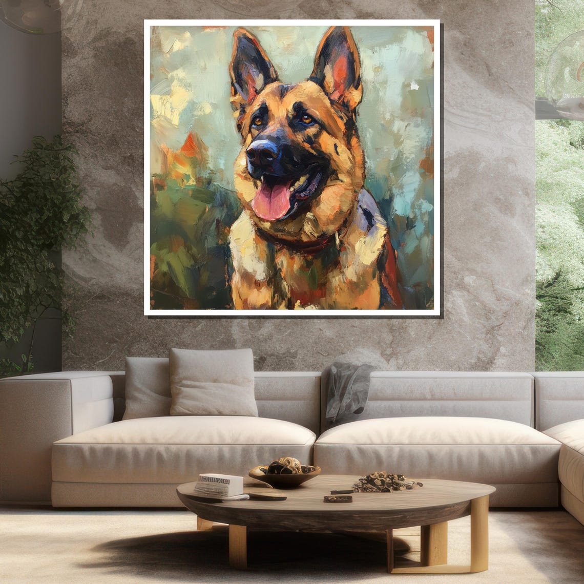 German Shepherd Painting Unique Dog Lover Gift Modern Home Decor Bold Wall Art - Image 3