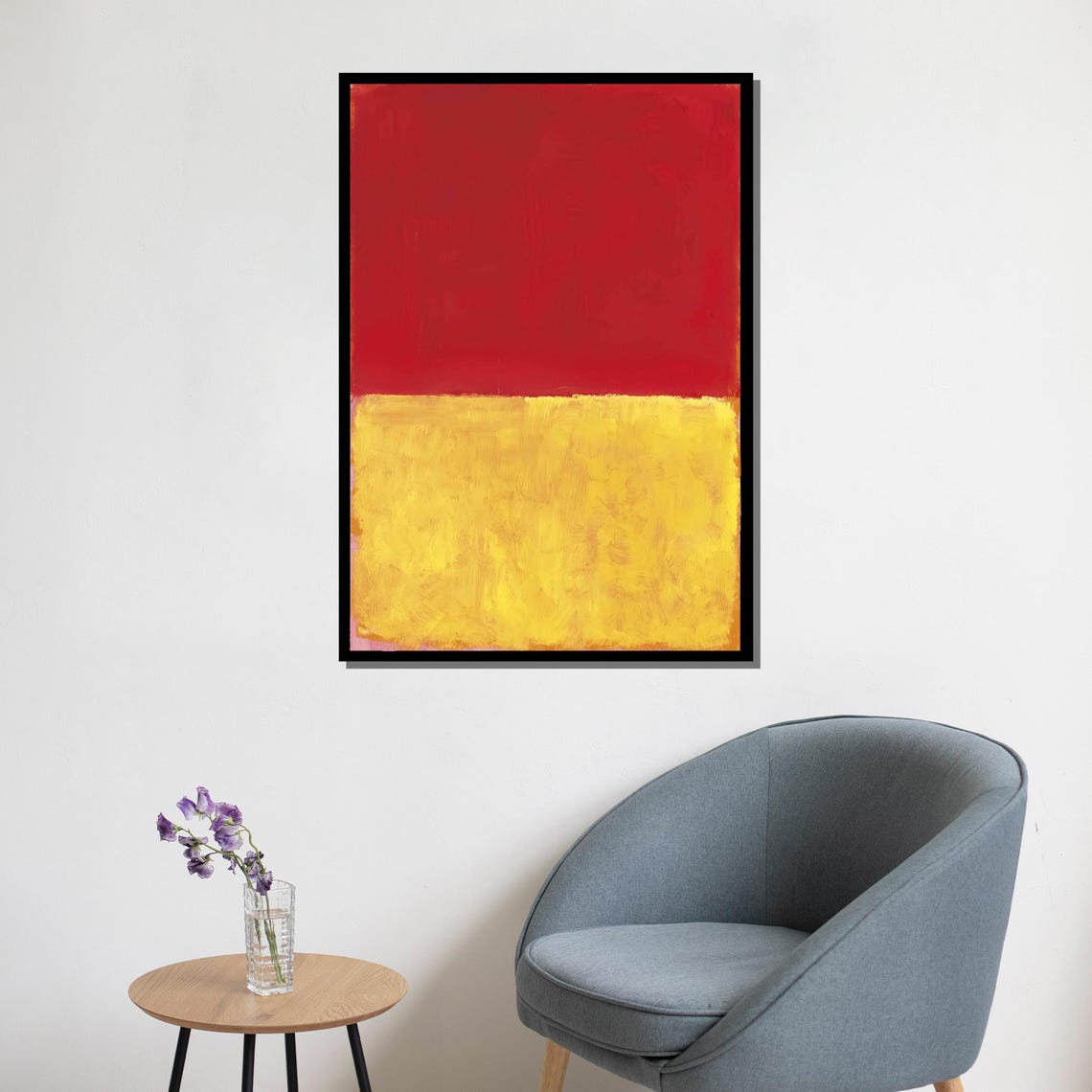 Mark Rothko Style Bold Red Over Textured Golden Yellow Poster - Image 5