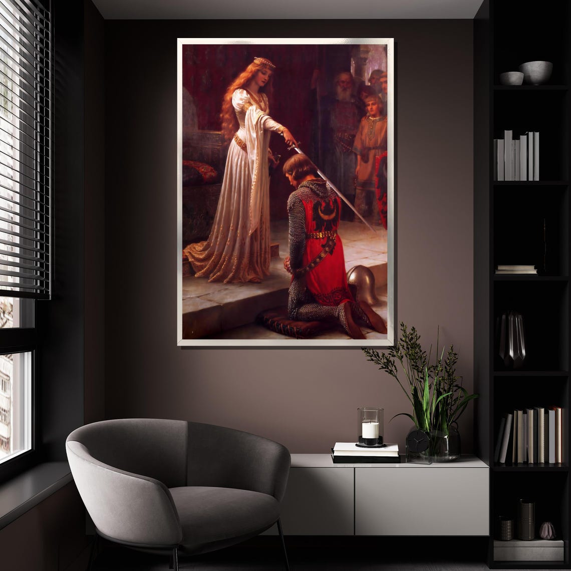 Edmund Blair Leighton The Accolade Medieval Knight Classic Print - Image 4