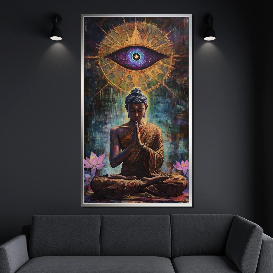 Mystical Buddha Third Eye Spiritual Wall Art - Image 4