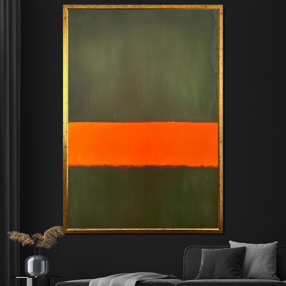Mark Rothko Painting Green And Orange Abstract Artwork Modern Art Gift For Wall Decor