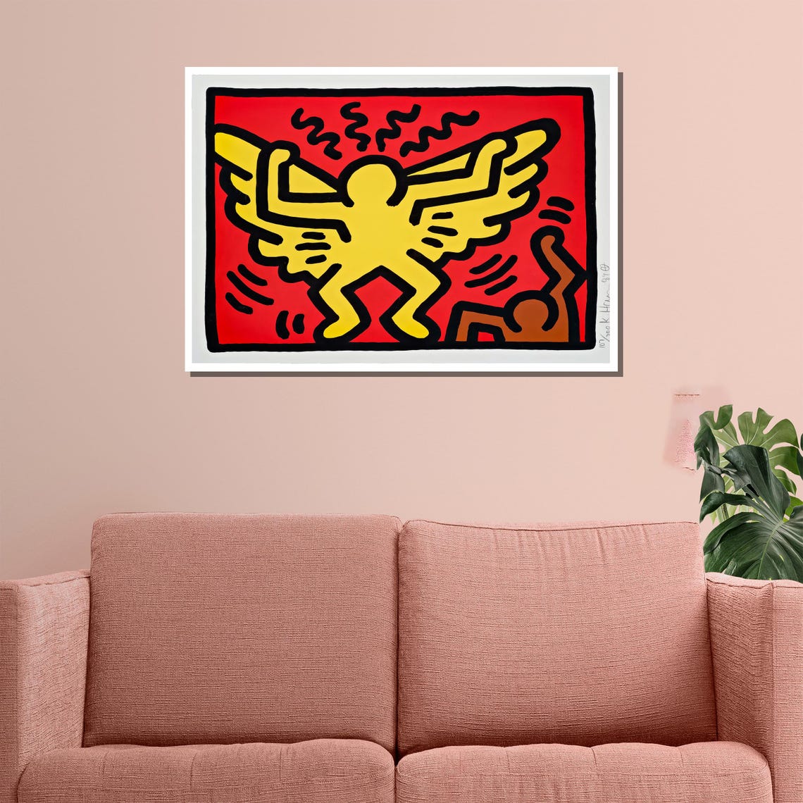 Bold Red And Yellow Angel Pop Art Modern Wall Art For Home Decor Or Unique Gift - Image 3