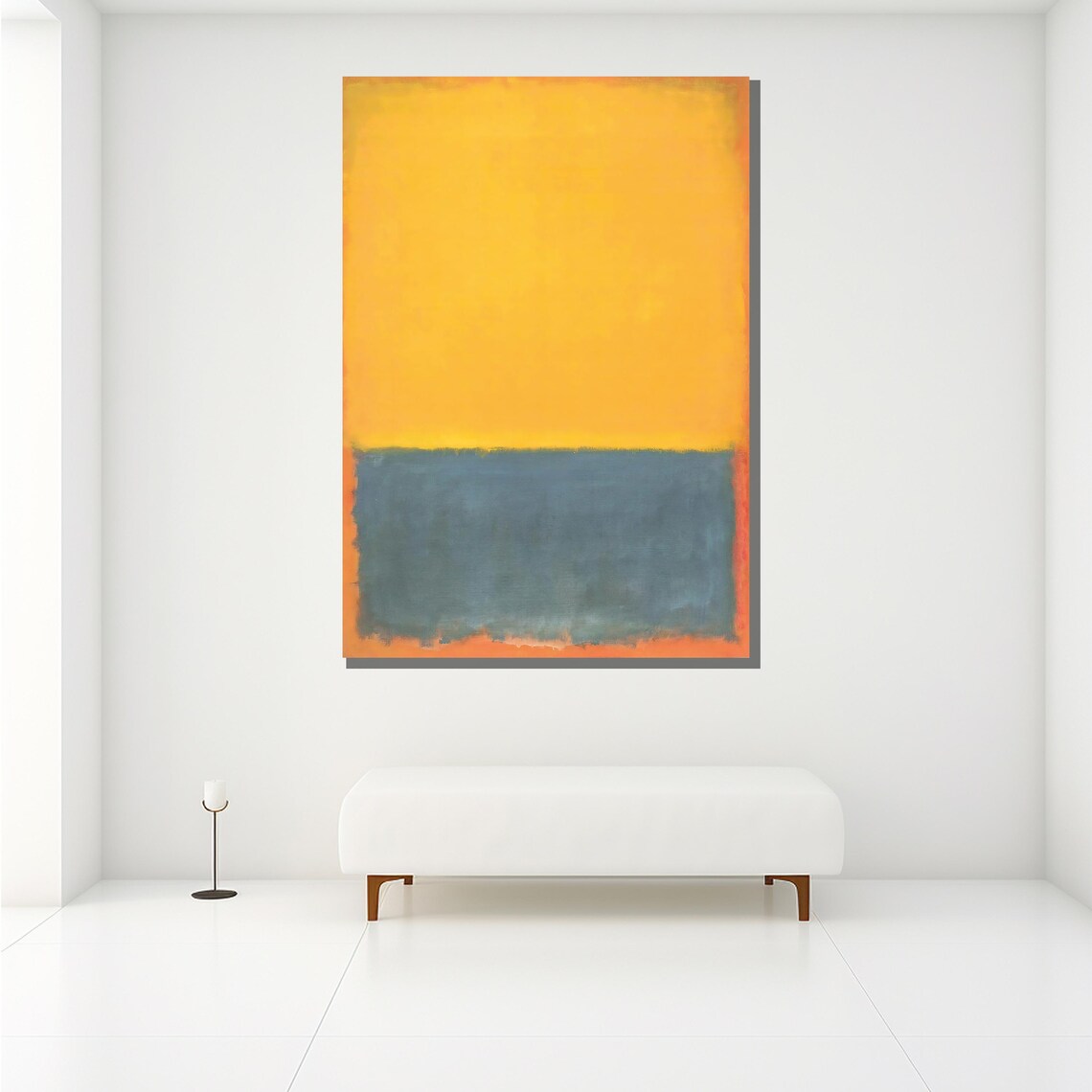 Mark Rothko Style Golden Yellow Over Blue Gray Color Field Poster - Image 2