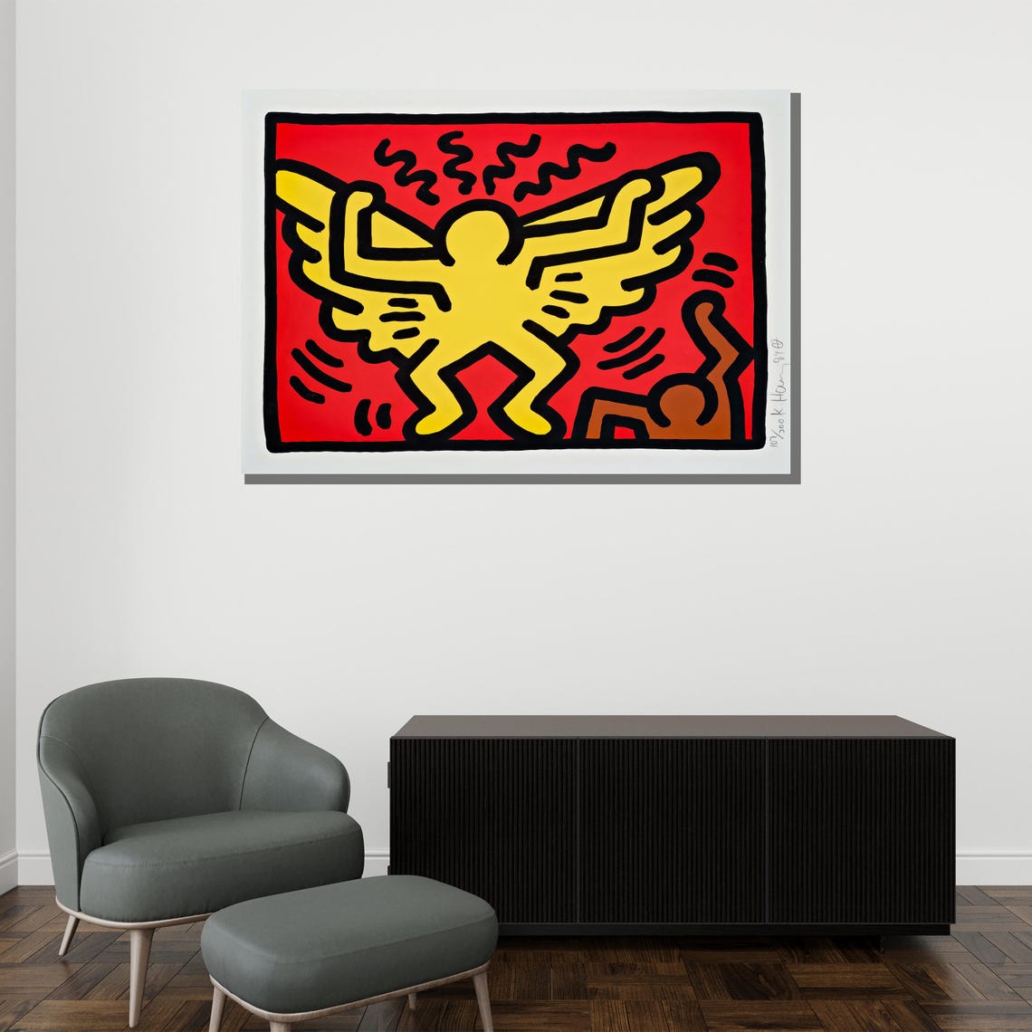 Bold Red And Yellow Angel Pop Art Modern Wall Art For Home Decor Or Unique Gift - Image 2