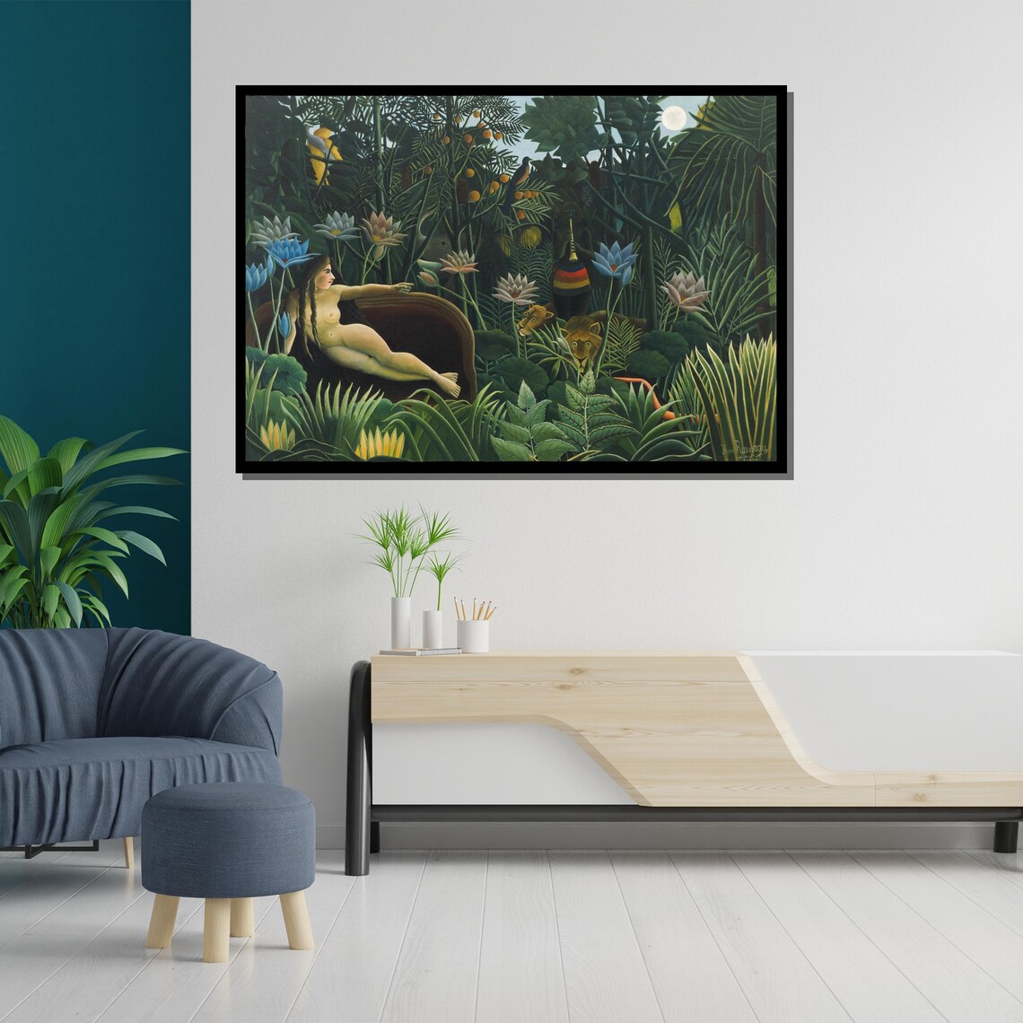 Henri Rousseau The Dream Jungle Night Nude Lions Moonlit Poster - Image 5