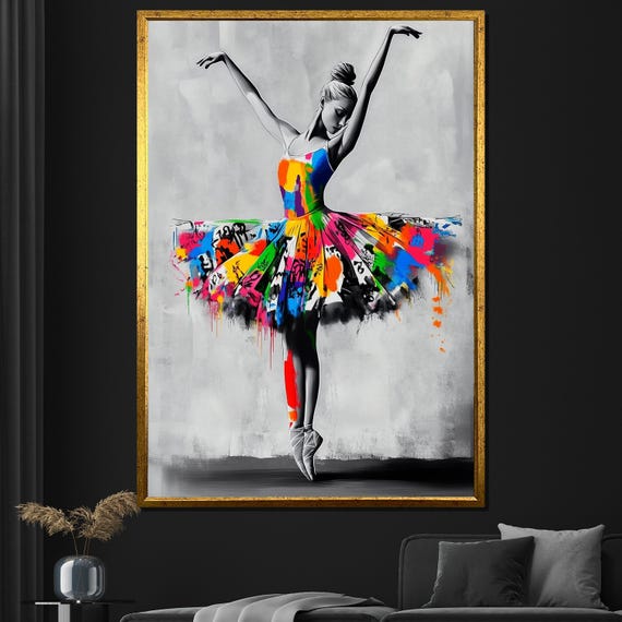 Colorful Ballet Dancer Painting Modern Wall Art For Home Decor Unique Art Gift