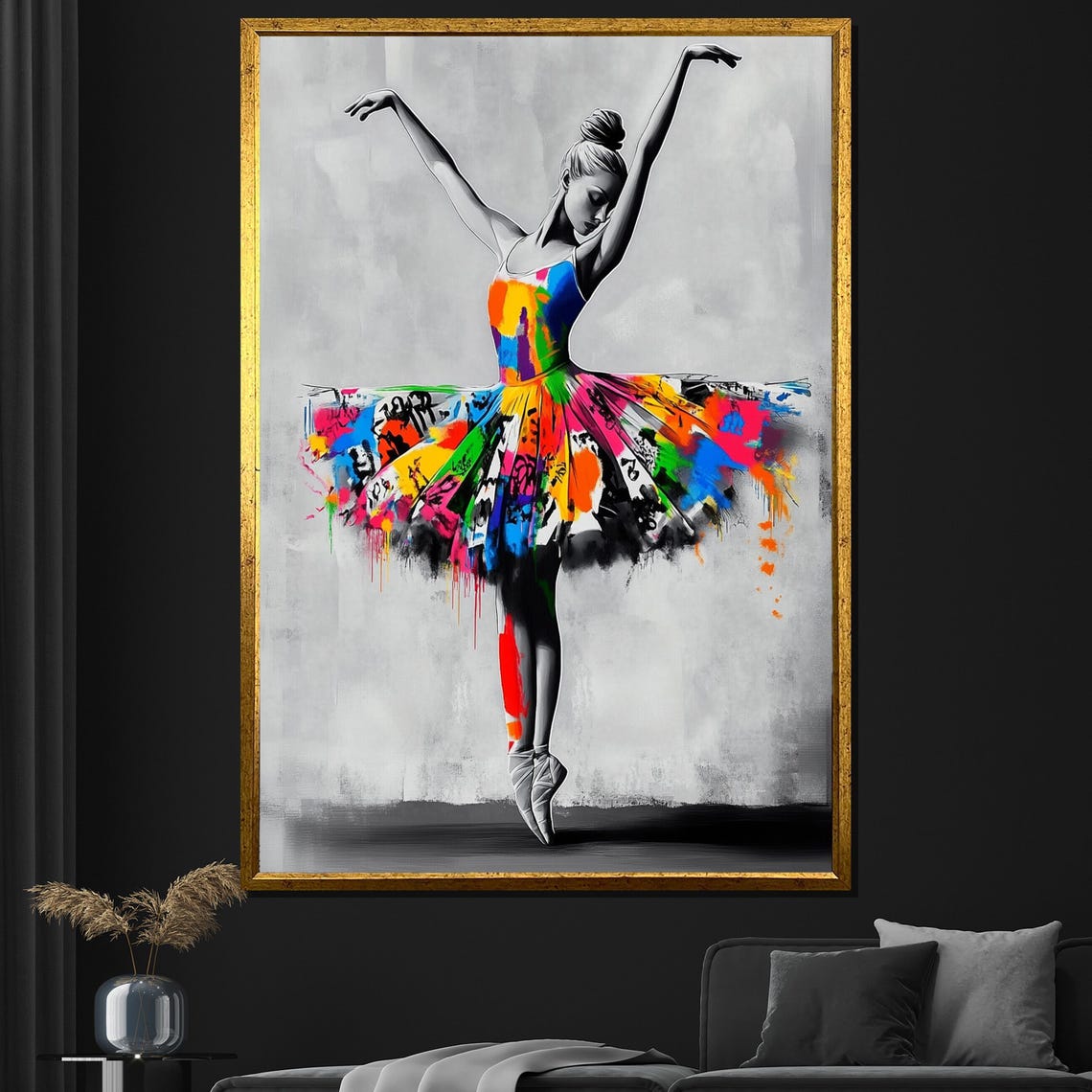 Colorful Ballet Dancer Painting Modern Wall Art For Home Decor Unique Art Gift