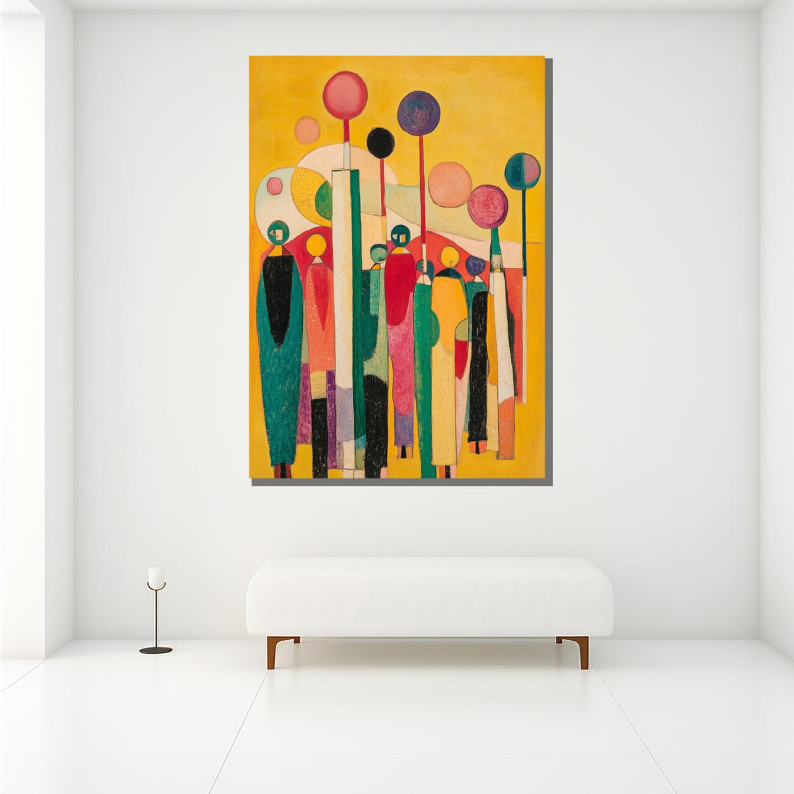 Colorful Abstract Figures Painting Modern Wall Art Unique Gift For Living Room Bold Home Decor Statement Piece - Image 2