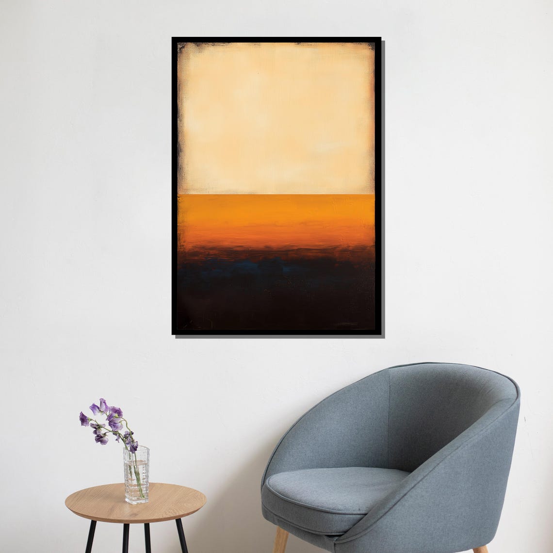 Mark Rothko Beige Orange Black Color Field Abstract Art Print - Image 5