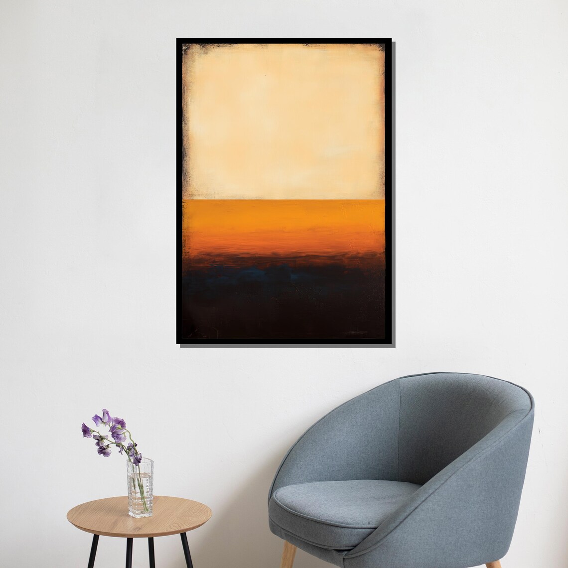 Mark Rothko Painting Beige Orange And Black Abstract Artwork Modern Art Gift For Wall Decor - Image 5