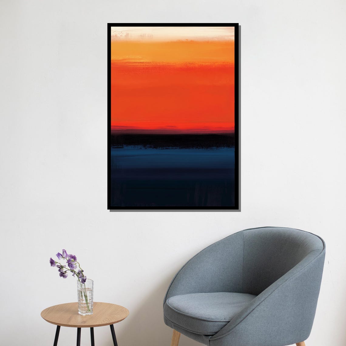 Mark Rothko Fiery Sunset Red Blue Gradient Color Field Art Print - Image 5
