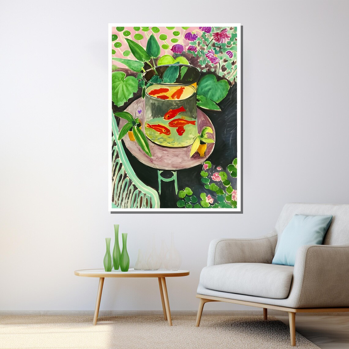 Henri Matisse The Goldfish Bowl Red Fish Green Plants Poster - Image 3