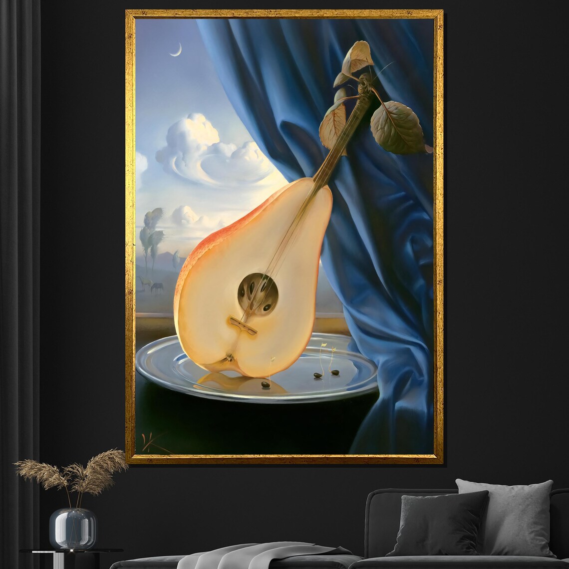 Morteza Katouzian Pear Guitar Musical Still Life Surreal Art Poster