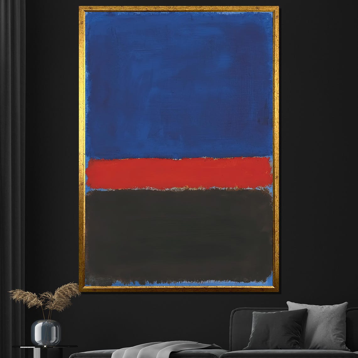 Mark Rothko Style Bold Blue Red And Black Color Field Art Poster