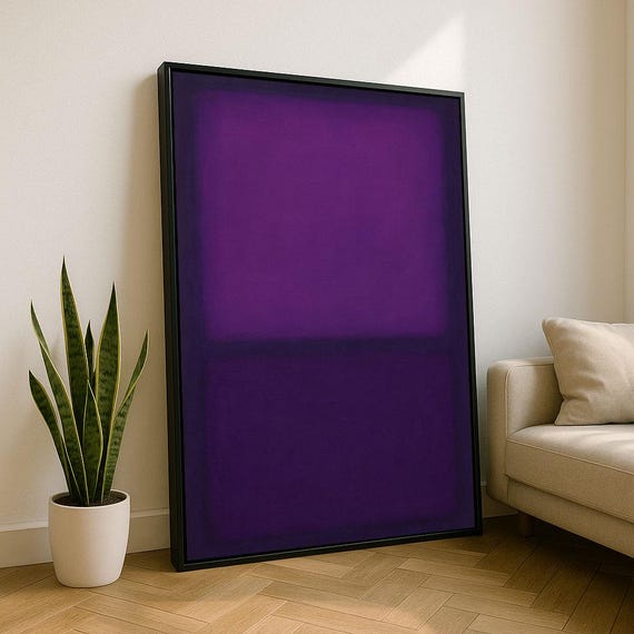 Bold Purple Rothko Style Color Field Canvas Wall Art Print Modern Living Room Decor Statement Piece