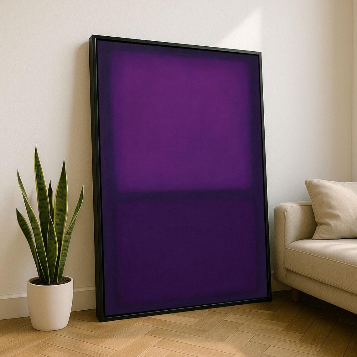 Rich Purple Abstract Color Field Modern Minimalist Art Poster
