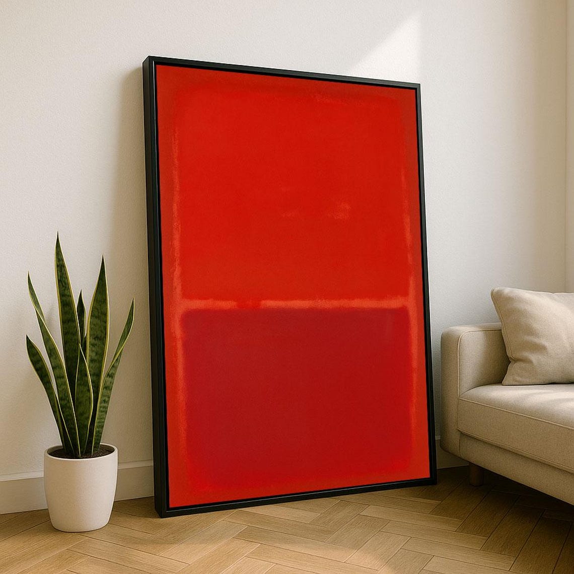 Bold Red Rothko Style Color Field Modern Abstract Art Poster
