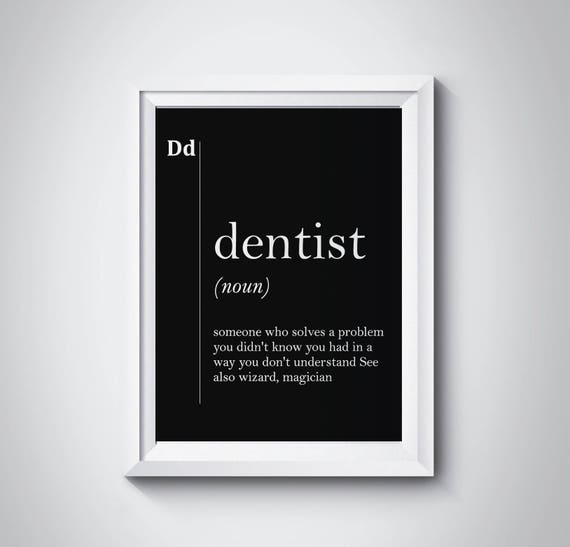 Dentist Definition Dental Office Stomatology Gifts Orthodontist Gift Dentist Office Decor Gift For Dentist Dentist Office Professions