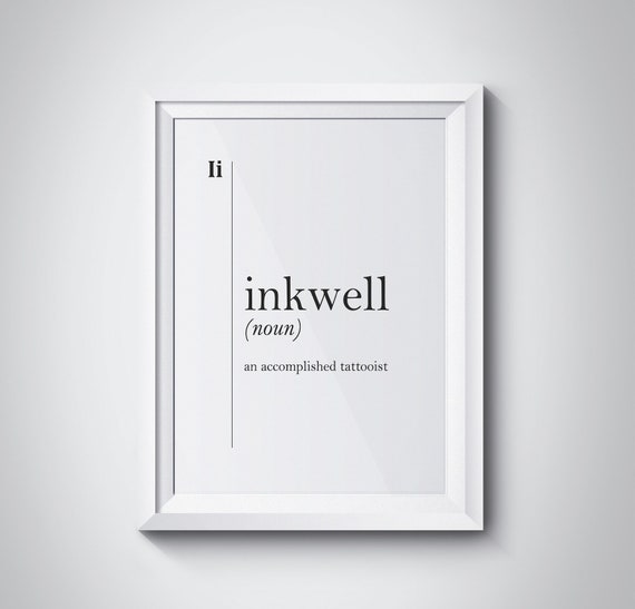 Tattooist Gift Inkwell Definition Tattoo Studio Decor Tattoo Wall Art Tattoo Gift Funny Tattoo Poster Dictionary Art Scandinavian Typography
