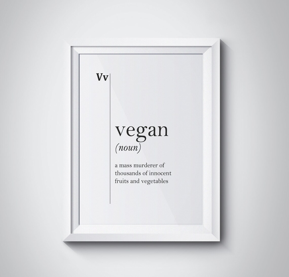Vegan Funny Dictionary Definition Fruits Vegetables Humor Wall Poster