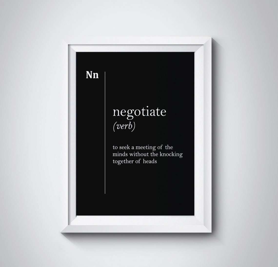 Negotiate Funny Dictionary Definition Bold Black Business Poster