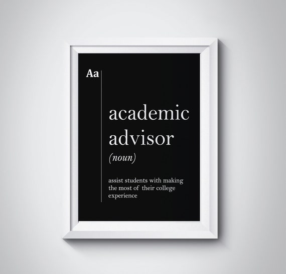 Academic Advisor Definition Print College Coworker Gift New Job Wall Art Scandinavian Black Wall Art Dictionary University Decor Poster