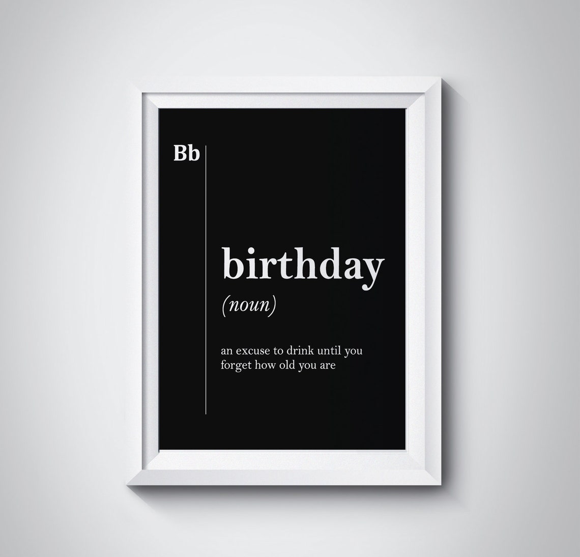 Birthday Funny Dictionary Definition Bold Black Party Humor Poster